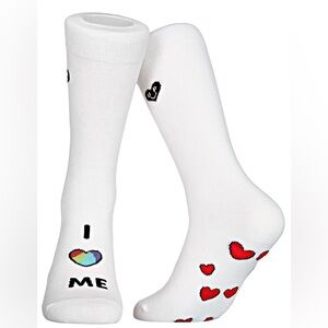 Uncommon Pair Colorful Heart Patterned Crew Socks Kidcore Fairy Love Festival